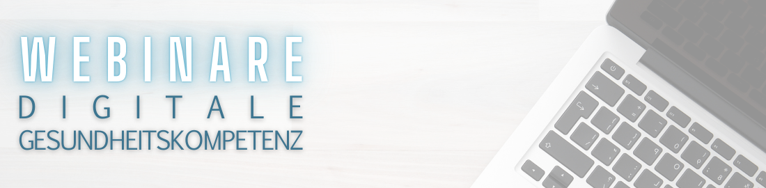 Laptop mit Überschrift für die Webinare