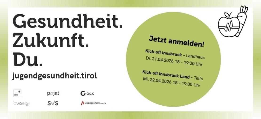 Header zu Kick-off der Jugendgesundheitskonferenzen 2026 in Tirol